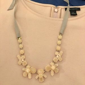 J. Crew Blush Jeweled Tie Necklace